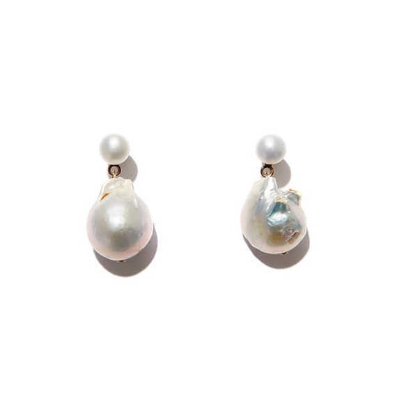 Gemma Alus real baroque pearls clip on earrings - Picture 10 of 14